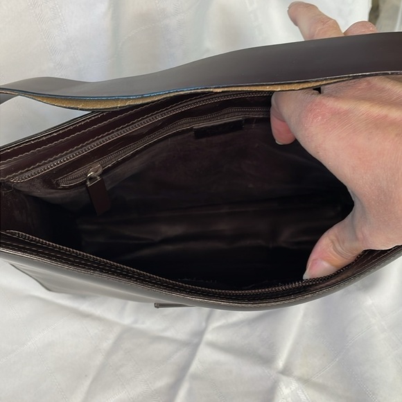 Vintage Gucci Structured Sleek Dark Brown Leather Shoulder Bag Tom Ford Square G - Picture 16 of 17